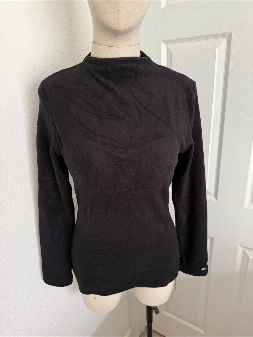 OGL—Litewarm Black Long Sleeve Mock Neck Top